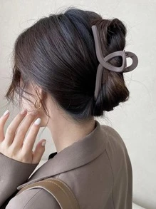 5件組女款交叉波浪設計休閒髮夾，Y2K風格夏季女性日常髮飾 - 咖啡 - 查看 4