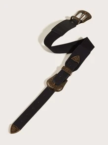 1 Nữ Họa Tiết Hoa Khóa Hình Học Vintage Thắt Lưng Thun Trang Trí Quần Áo - màu đen - Xem 4