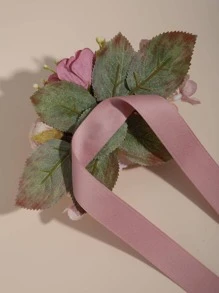 1pc Bride Bridesmaid Wrist Corsage, Suitable For Wedding, Party, Birthday And Other Occasions, Decor For Hand Valentine's Day Accessories - Multicolor - View 6