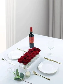 1入組矩形透明花容器現代PMMA花架、辦公室 - 無色 - 查看 5