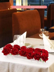 1入組矩形透明花容器現代PMMA花架、辦公室 - 無色 - 查看 7