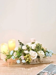 1入組矩形透明花容器現代PMMA花架、辦公室 - 無色 - 查看 6