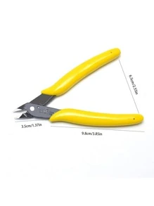 1pc Carbon Steel Pliers, Modern Two Tone Wire Cutter Clamp For Home - Yellow - View 3