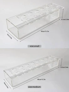1入組矩形透明花容器現代PMMA花架、辦公室 - 無色 - 查看 10