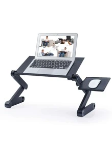 Adjustable Height Laptop Desk Laptop Stand for Bed Portable Lap Desk Foldable Table Workstation Notebook RiserErgonomic Computer Tray Reading Holder Bed Tray Standing Desk - Black - View 1