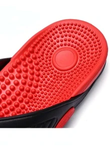 Men Two Tone Flip Flops, EVA Fashion Flip Flops - Black - View 2