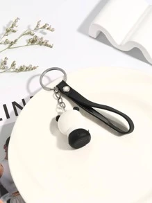 Cute 1pc Pink Pvc Soft Panda Shaped Keychain For Mobile Phone Valentine's Day Valentines Car Accessories Bag Charm Backpack For School