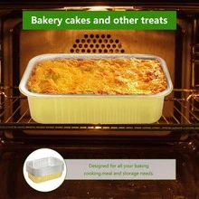 1000ml Aluminum Foil Lunch Box Rectangular Disposable Aluminum Foil Container Bakeware Set with Clear Lid for Grill Cooking - Mustard Yellow - View 3