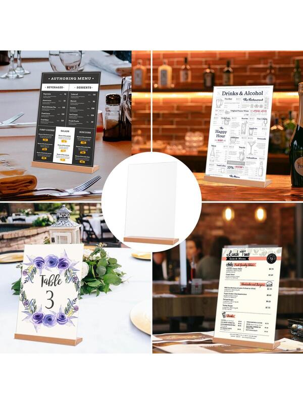 Acrylic Sign Holders 8.3x11.7 inches A4 Size 6 Pack Clear Acrylic