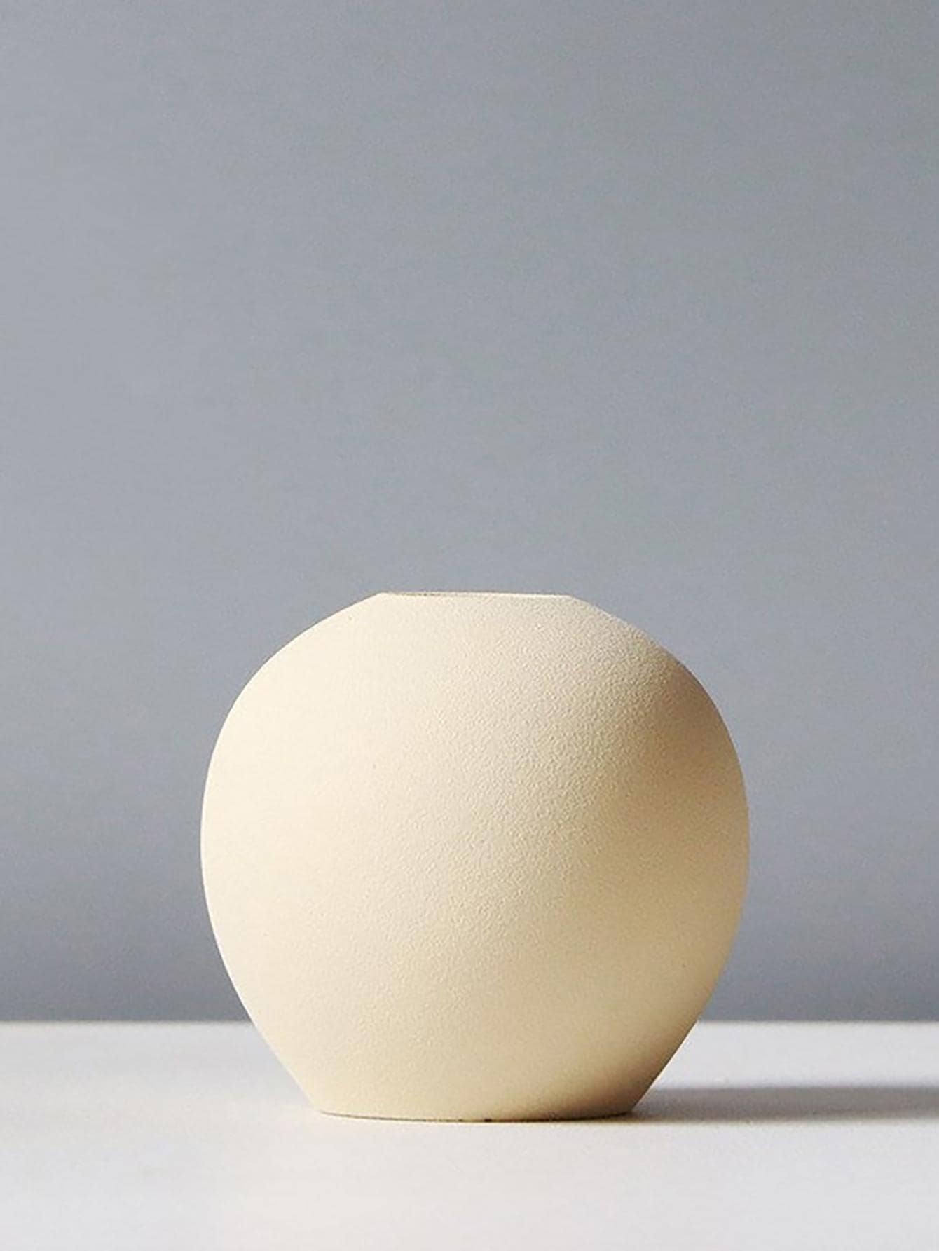 1pc Solid Color Flower Vase, Modern Porcelain Vase For Flower For Home, Office - Yellow - View 1