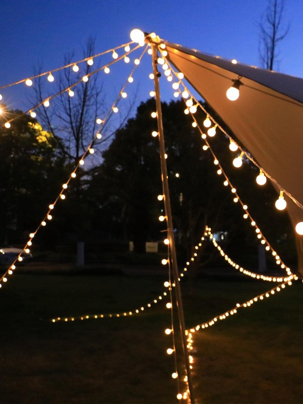 1pc 20/40/80 Led 3/6/10M PVC String Light, Romantic Bulb Decor Extendable Decorative Light For Tent Decoration