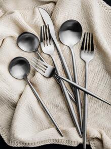 24pcs Stainless Steel Cutlery Set, Dinner Spoon & Fork & Knife Set For Party - Silver - View 5