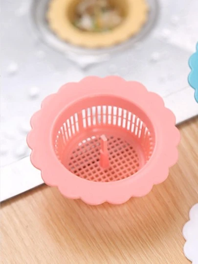 1入組素色水槽過濾器廚房用現代PP毛髮過濾器
