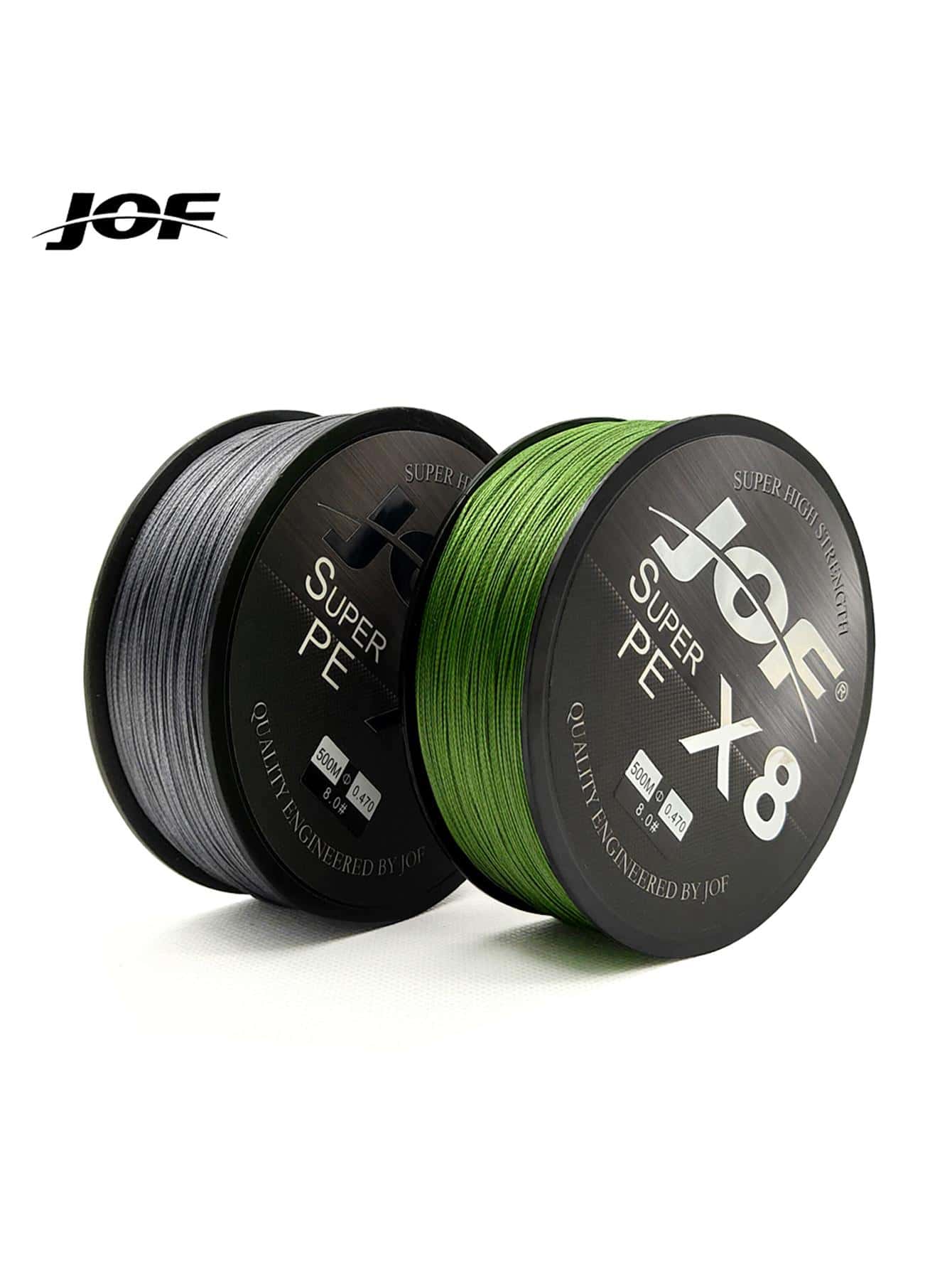 JOF 8 Dệt Dây Câu Multifilament 500M 8 Dây Bện Dây Câu PE Dòng 20 30 40 50 60 80 100LB - Xám - Xem 1