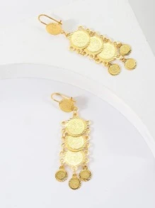 1 Đồng Thời Trang Hình Tròn Trang Trí Bông Tai Giọt Dành Cho Nữ Trang Trí Hàng Ngày Trang Sức Đồng - Vàng - Xem 1