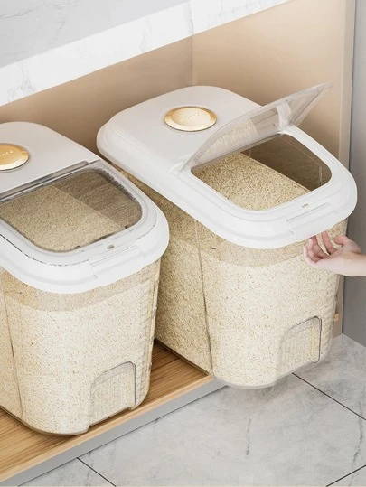 1入組帶蓋透明食品儲物盒現代廚房用PP食品儲物盒