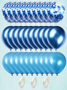 H.L.BALLOON 12inch Metallic Latex Balloons, Multicolored Balloons With Glitter And Confetti (33pcs) And 12inch Blue Balloons (10pcs) For Party Decoration, Christmas - Blue - View 5