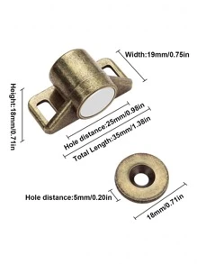 1pc Magnet Cabinet Door Catch Magnetic Furniture Door Stopper Strong Powerful Magnet Latch Cabinet - Gold - View 6