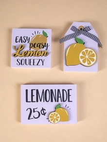 Mini Granja De Campo Estilo Limón De Verano, Decoración De Bandeja Multicapa, Adorno De Escritorio Artesanal De Pvc, 1 Juego - Multicolor - Ver 3