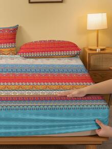 1入組花卉圖案床笠復古面料多尺寸床笠 - 彩色 - 查看 3