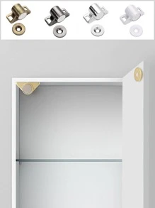 1入組磁鐵櫃門吸磁性家具門吸強力磁鐵鎖櫃 - 白色 - 查看 2