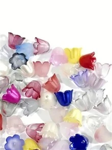 50pcs/set Fashion Flower DIY Bead For Women For DIY Jewelry Making - Multicolor - View 2