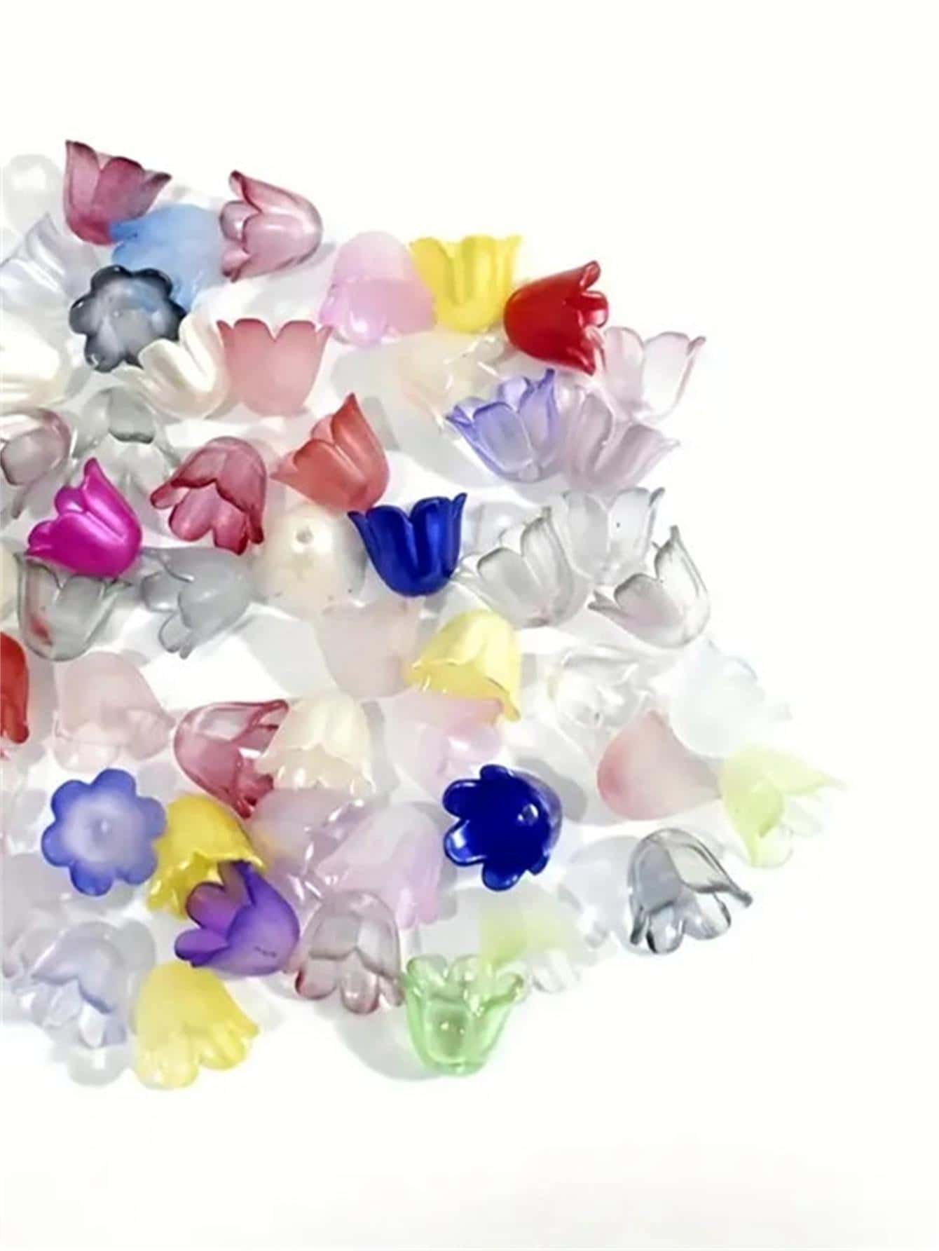 50pcs/set Fashion Flower DIY Bead For Women For DIY Jewelry Making - Multicolor - View 1