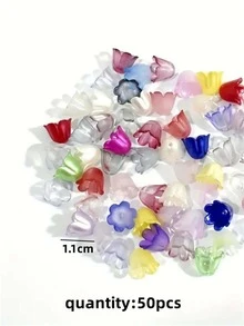 50pcs/set Fashion Flower DIY Bead For Women For DIY Jewelry Making - Multicolor - View 4