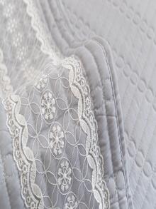 1入組素色蕾絲裝飾沙發毛巾現代面料寵物友好型多尺寸家用毛巾套 - 淺灰色 - 查看 3