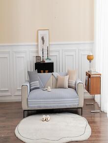 1入組素色蕾絲裝飾沙發毛巾現代面料寵物友好型多尺寸家用毛巾套 - 淺灰色 - 查看 2