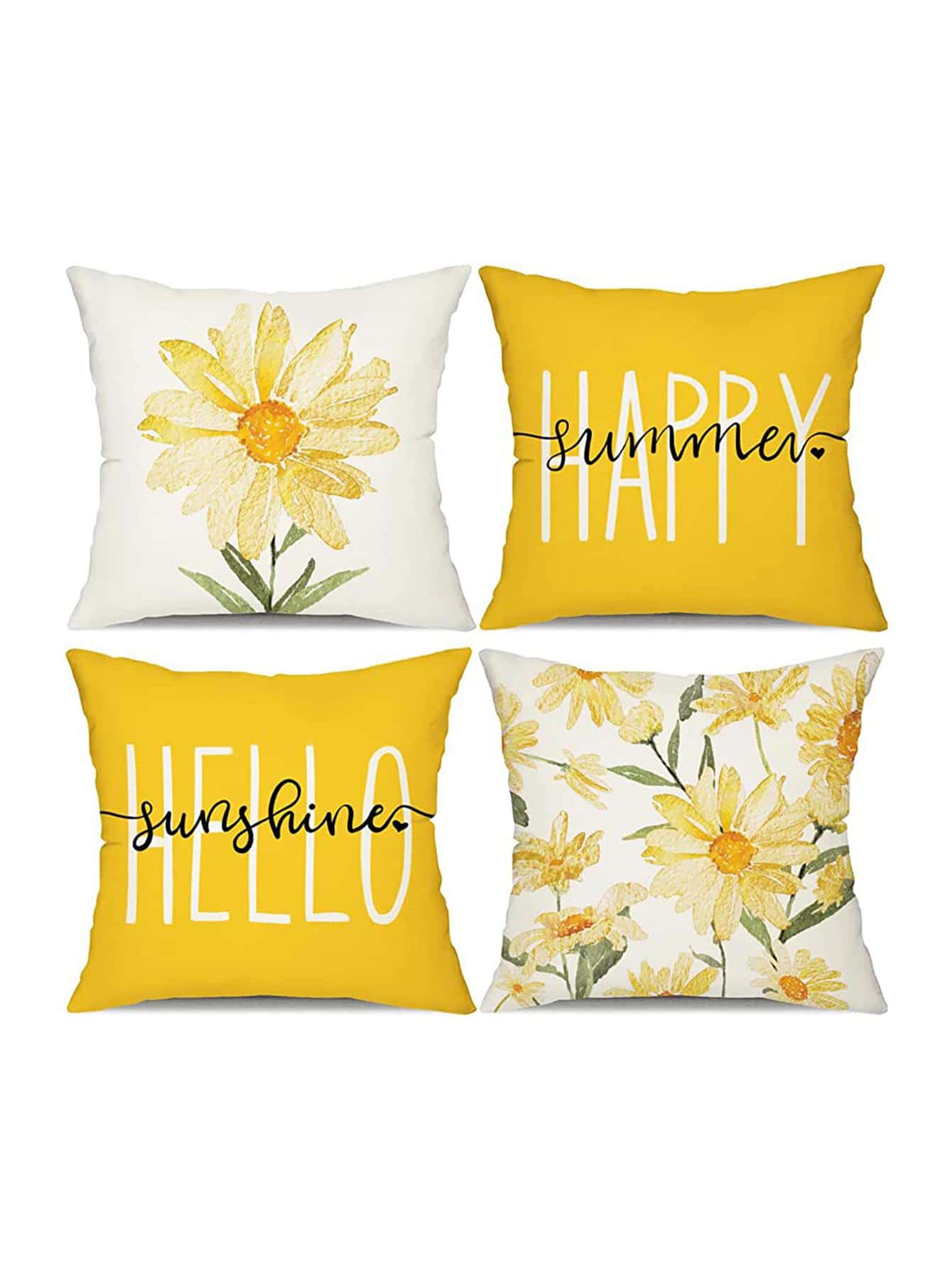 4 Hoa & Chữ Đồ Họa Đệm, Vải Dệt Sáng Tạo Trang Trí Vỏ Gối Cho Gia Đình - Nhiều màu - Xem 1