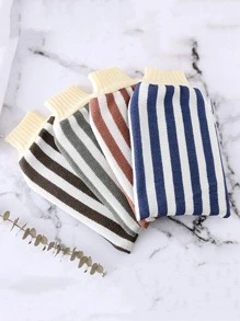 1條條紋磨砂浴巾,顏色隨機 - 彩色 - 查看 1