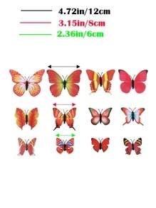 12入組蝴蝶裝飾花園樁 - 紅色 - 查看 10