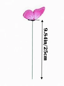 12入組蝴蝶裝飾花園樁 - 紅色 - 查看 11