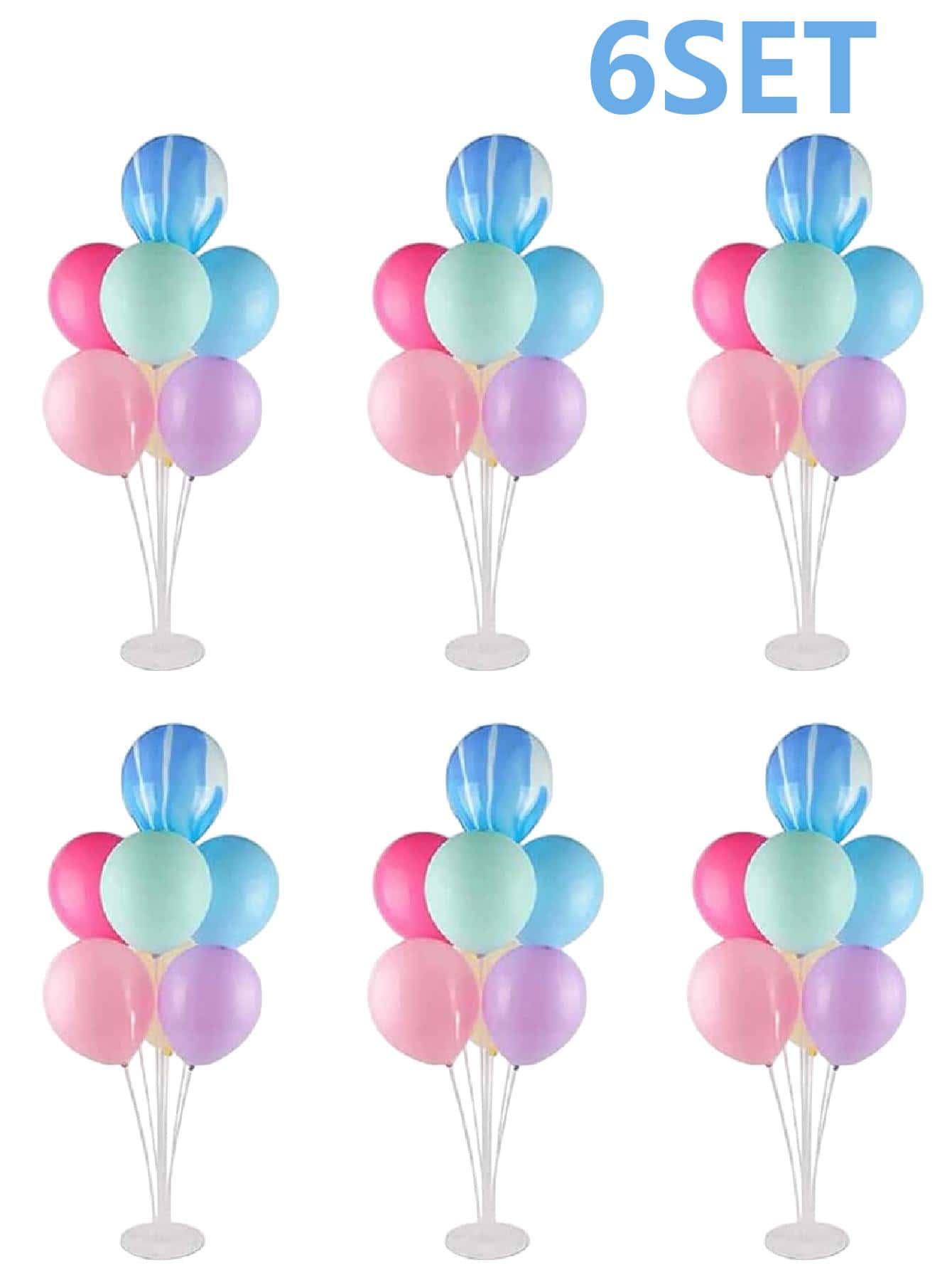 6組桌子氣球架成套工具 - 白色 - 查看 1