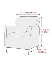 1pc Flower Pattern Armchair Sofa Slipcover, Modern Polyester Stretchy Wingback Chair Sofa Slipcover For Home - Beige - View 4