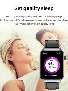 1pc Black TPU Strap Sporty Water Resistant Heart Rate Monitoring Calorie Counter Sleep Tracking Square Dial Smart Watch, Compatible With iOS & Android - Black - View 9