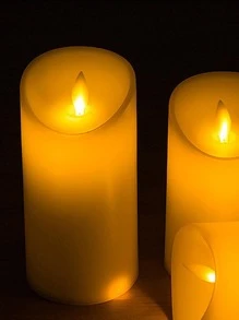 1PC-Atmosphere Decoration Simulation Electronic Candle Inclined Swing Wick Type Multiple Sizes Optional Without Battery Halloween,Spooky,Autumn,Festival,Holiday ,Winter,Holiday,Festival,Room Decor,Gifts Birthday Graduation