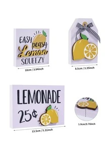 Mini Granja De Campo Estilo Limón De Verano, Decoración De Bandeja Multicapa, Adorno De Escritorio Artesanal De Pvc, 1 Juego - Multicolor - Ver 5