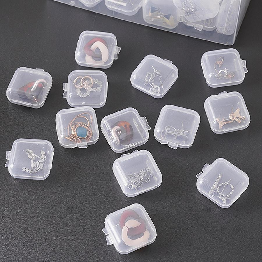 10入組透明首飾收納盒 - 白色 - 查看 1