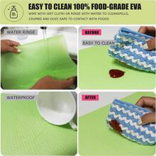 4pcs Refrigerator Liner Mat Washable, Refrigerator Mat Liner Waterproof Oil-proof, Fridge Liner - Green - View 3