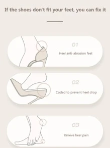 1件套滌綸後跟墊極簡抗痛防滑可調節自黏式跟貼布適用於鞋 - 米色 - 查看 7