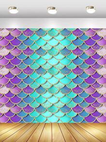 1pc Fish Scale Pattern Background Cloth - Multicolor - View 2