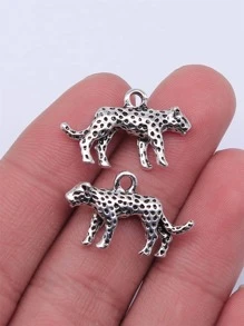 6pcs Leopard DIY Pendant - Ancient Silver - View 1