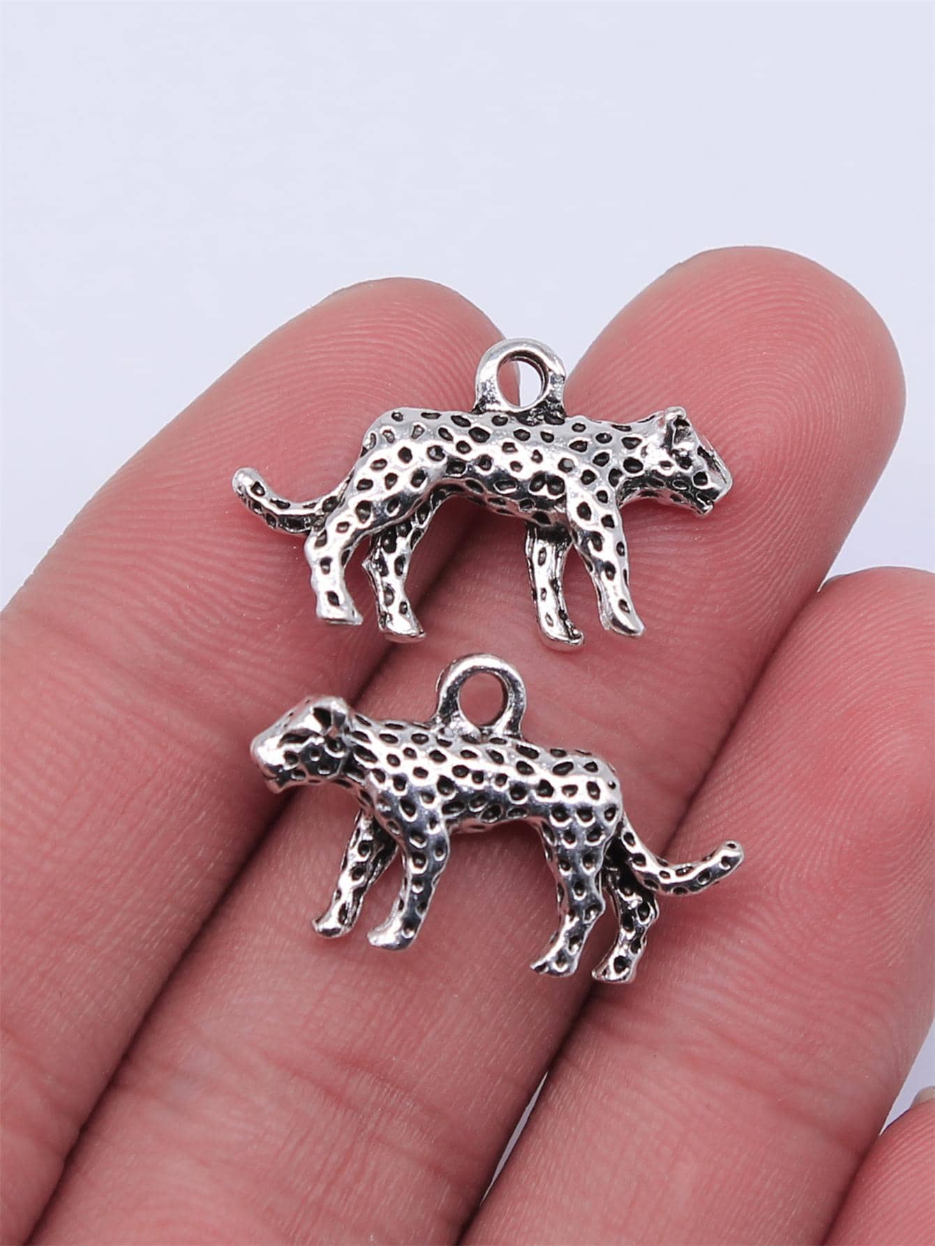 6pcs Leopard DIY Pendant - Ancient Silver - View 1