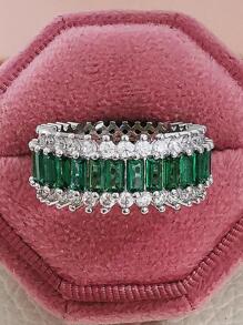 1 Nhẫn Đính Đá Cubic Zirconia Sang Trọng Trang Trí Cho Nữ Trang Trí Hàng Ngày Cho Tiệc Cưới - màu xanh lá - Xem 5