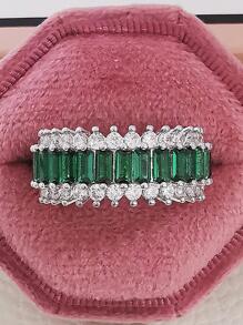 1 Nhẫn Đính Đá Cubic Zirconia Sang Trọng Trang Trí Cho Nữ Trang Trí Hàng Ngày Cho Tiệc Cưới - màu xanh lá - Xem 3