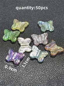 11mm 50件AB色蝴蝶亚克力串珠耳环配件手链项链手机链DIY珠宝制作材料 - 彩色 - 查看 3