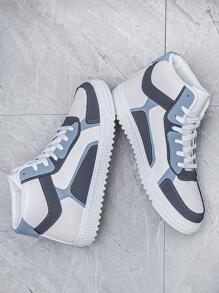 Giày thể thao cổ cao thường ngày cho nam, giày thể thao chống trượt, giày thể thao đế dày - Màu be - Xem 4