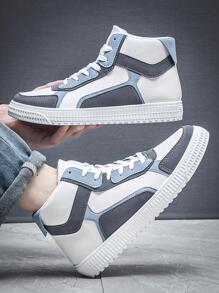 Giày thể thao cổ cao thường ngày cho nam, giày thể thao chống trượt, giày thể thao đế dày - Màu be - Xem 2